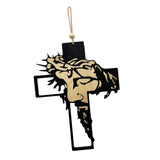Maxbell Wall Hanging Iron Cross Black Crucifix Statue for Baptism Bedroom Decoration