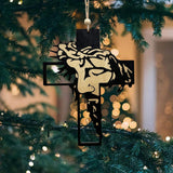Maxbell Wall Hanging Iron Cross Black Crucifix Statue for Baptism Bedroom Decoration