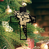Maxbell Wall Hanging Iron Cross Black Crucifix Statue for Baptism Bedroom Decoration