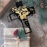 Maxbell Wall Hanging Iron Cross Black Crucifix Statue for Baptism Bedroom Decoration