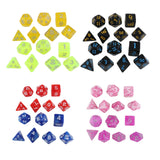 Maxbell 14 Pieces Polyhedral Dices D4-d20 for Board Game Role Playing Game Card Game Style A