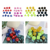 Maxbell 14 Pieces Polyhedral Dices D4-d20 for Board Game Role Playing Game Card Game Style A