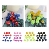 Maxbell 14 Pieces Polyhedral Dices D4-d20 for Board Game Role Playing Game Card Game Style A