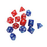 Maxbell 14 Pieces Polyhedral Dices D4-d20 for Board Game Role Playing Game Card Game Style A