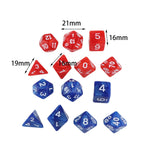 Maxbell 14 Pieces Polyhedral Dices D4-d20 for Board Game Role Playing Game Card Game Style A