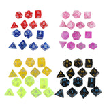 Maxbell 14 Pieces Polyhedral Dices D4-d20 for Board Game Role Playing Game Card Game Style A