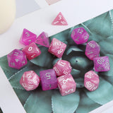Maxbell 14 Pieces Polyhedral Dices D4-d20 for Board Game Role Playing Game Card Game Style B