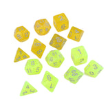 Maxbell 14 Pieces Polyhedral Dices D4-d20 for Board Game Role Playing Game Card Game Style C