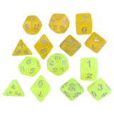 Maxbell 14 Pieces Polyhedral Dices D4-d20 for Board Game Role Playing Game Card Game Style C
