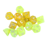 Maxbell 14 Pieces Polyhedral Dices D4-d20 for Board Game Role Playing Game Card Game Style C