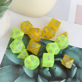 Maxbell 14 Pieces Polyhedral Dices D4-d20 for Board Game Role Playing Game Card Game Style C