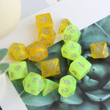 Maxbell 14 Pieces Polyhedral Dices D4-d20 for Board Game Role Playing Game Card Game Style C