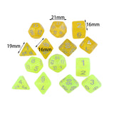 Maxbell 14 Pieces Polyhedral Dices D4-d20 for Board Game Role Playing Game Card Game Style C