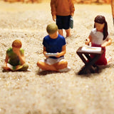 Maxbell 1/64 People Figures Drawing Girl Figure for Dollhouse Micro Landscapes Decor red