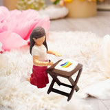 Maxbell 1/64 People Figures Drawing Girl Figure for Dollhouse Micro Landscapes Decor red