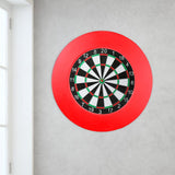 Maxbell Dart Board Surround Round Dartboard Wall Protector for Game Room Home Garage red