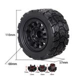 Maxbell 4 Pieces Truck Tires 1/10 Large Footprint Vehicle Tires for W183 DIY Crawler style B