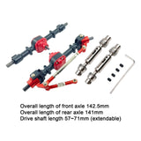 Maxbell 1:12 Scale RC Front and Rear Axle Housing Complete Axle Set for D90 MN98 D96 black