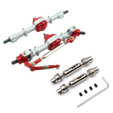 Maxbell 1:12 Scale RC Front and Rear Axle Housing Complete Axle Set for D90 MN98 D96 silver