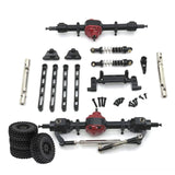 Maxbell RC Car Upgrade Parts Metal Front and Rear Assembly Kits for MN82 1/12 RC Car Black