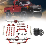 Maxbell RC Car Upgrade Parts Metal Front and Rear Assembly Kits for MN82 1/12 RC Car Red