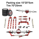 Maxbell RC Car Upgrade Parts Metal Front and Rear Assembly Kits for MN82 1/12 RC Car Red