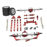 Maxbell RC Car Upgrade Parts Metal Front and Rear Assembly Kits for MN82 1/12 RC Car Red