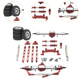 Maxbell RC Car Upgrade Parts Metal Front and Rear Assembly Kits for MN82 1/12 RC Car Red