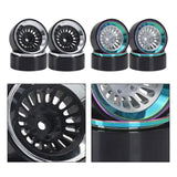 Maxbell 4Pcs 1.3 inch RC Wheel Rim Hub for 1:18 1:24 RC SCX24 Vehicle Crawler Car argent