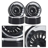 Maxbell 4Pcs 1.3 inch RC Wheel Rim Hub for 1:18 1:24 RC SCX24 Vehicle Crawler Car argent