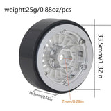 Maxbell 4Pcs 1.3 inch RC Wheel Rim Hub for 1:18 1:24 RC SCX24 Vehicle Crawler Car argent
