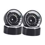 Maxbell 4Pcs 1.3 inch RC Wheel Rim Hub for 1:18 1:24 RC SCX24 Vehicle Crawler Car argent