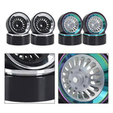 Maxbell 4Pcs 1.3 inch RC Wheel Rim Hub for 1:18 1:24 RC SCX24 Vehicle Crawler Car argent