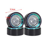 Maxbell 4Pcs 1.3 inch RC Wheel Rim Hub for 1:18 1:24 RC SCX24 Vehicle Crawler Car Multicolor