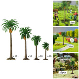 Maxbell 10Pcs Model Train Scenery Trees Dioramas Accessories for Garden Scene Trains H 15cm