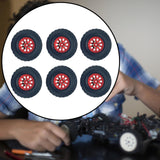 Maxbell 6 Pieces 1/12 1/16 RC Wheels and Tires RC Car Beach Tires for RC Crawler Car red