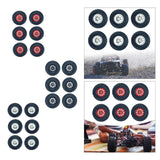 Maxbell 6 Pieces 1/12 1/16 RC Wheels and Tires RC Car Beach Tires for RC Crawler Car red