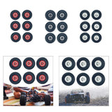 Maxbell 6 Pieces 1/12 1/16 RC Wheels and Tires RC Car Beach Tires for RC Crawler Car red