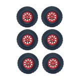 Maxbell 6 Pieces 1/12 1/16 RC Wheels and Tires RC Car Beach Tires for RC Crawler Car red