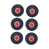 Maxbell 6 Pieces 1/12 1/16 RC Wheels and Tires RC Car Beach Tires for RC Crawler Car red