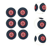 Maxbell 6 Pieces 1/12 1/16 RC Wheels and Tires RC Car Beach Tires for RC Crawler Car red