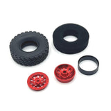 Maxbell 6 Pieces 1/12 1/16 RC Wheels and Tires RC Car Beach Tires for RC Crawler Car red