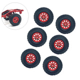 Maxbell 6 Pieces 1/12 1/16 RC Wheels and Tires RC Car Beach Tires for RC Crawler Car red