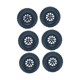 Maxbell 6 Pieces 1/12 1/16 RC Wheels and Tires RC Car Beach Tires for RC Crawler Car black