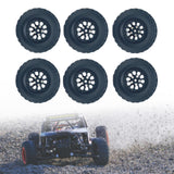 Maxbell 6 Pieces 1/12 1/16 RC Wheels and Tires RC Car Beach Tires for RC Crawler Car black