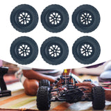 Maxbell 6 Pieces 1/12 1/16 RC Wheels and Tires RC Car Beach Tires for RC Crawler Car black