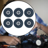Maxbell 6 Pieces 1/12 1/16 RC Wheels and Tires RC Car Beach Tires for RC Crawler Car black