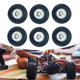 Maxbell 6 Pieces 1/12 1/16 RC Wheels and Tires RC Car Beach Tires for RC Crawler Car argent