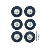Maxbell 6 Pieces 1/12 1/16 RC Wheels and Tires RC Car Beach Tires for RC Crawler Car argent