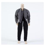 Maxbell 1:12 Figure Clothes Jacket Pants Set Suit for 6'' Male Figures Body BJD Doll Gray